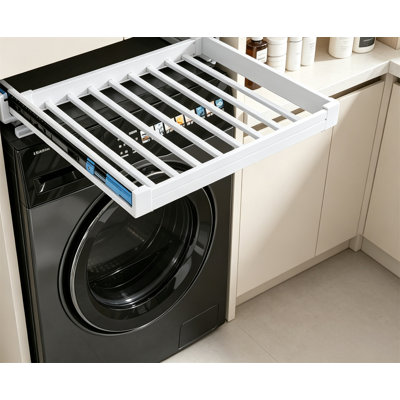 Pull-Out Retractable Clothes Drying Rack (Over-the-Washer Hidden Laundry Rack)26.14-28.11in