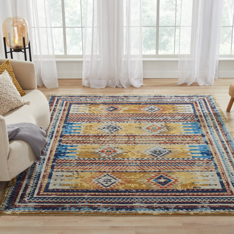 Tapis en laine noué à la main Mcelroy Golden Dusk, Rectangle 12 pi x 15 pi