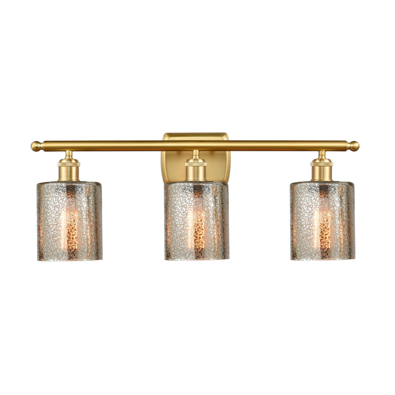 Éclairage de salle de bain à intensité variable à 3 lumières Leilani, Ampoule DEL 6 watts Vinage, Mercure, Or satiné