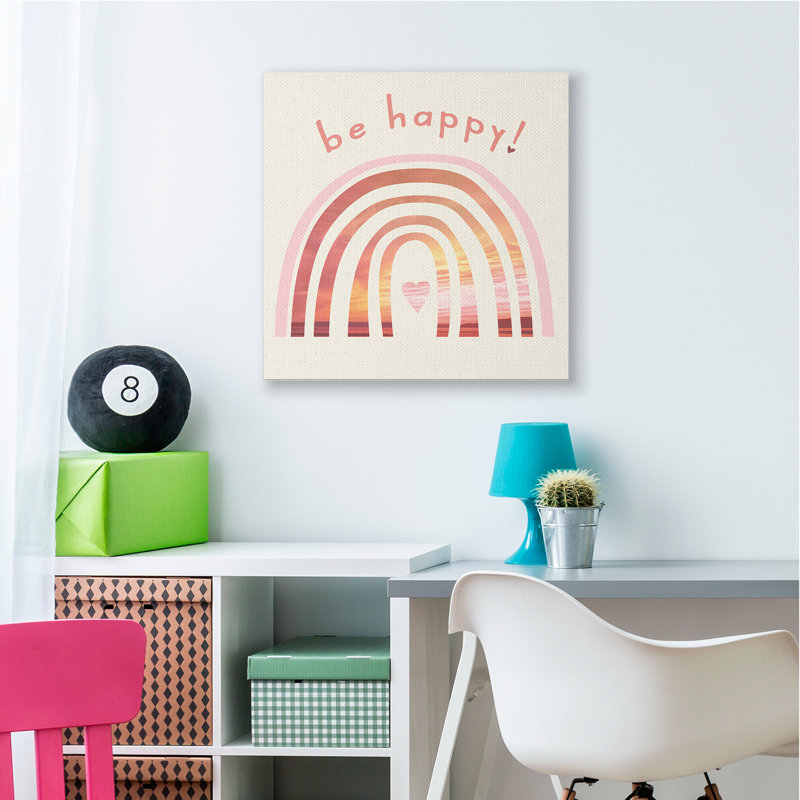 Be Be Expression, ton chaud, plage, arc-en-ciel, Toile tendue, H 30 po x l 30 po