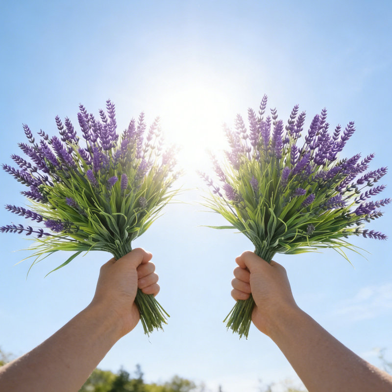 20 paquets de plantes artificielles artificielles pour l'extérieur (mauve), Mauve