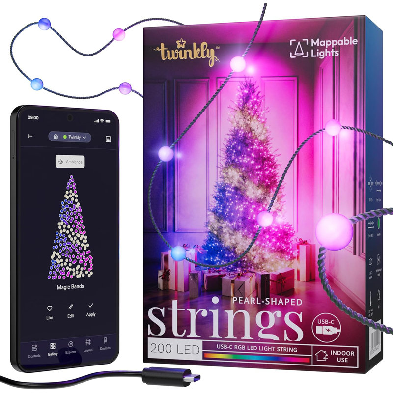 Twinkly Strings USB-C Pearls 200 Led Light String - Thumbnail 2