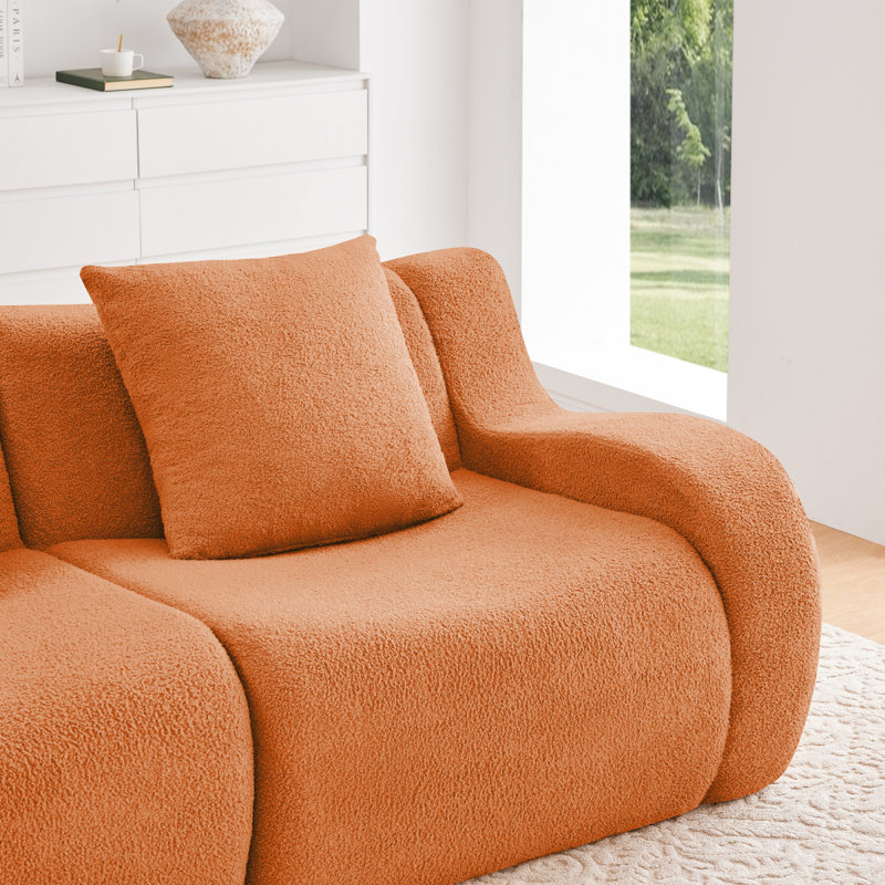 Canapé désossé doux en tissu désossé, aucun assemblage requis, Orange