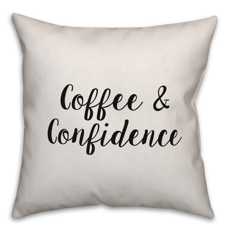 Coussin Coffee & Confidence, 18 po x 18 po