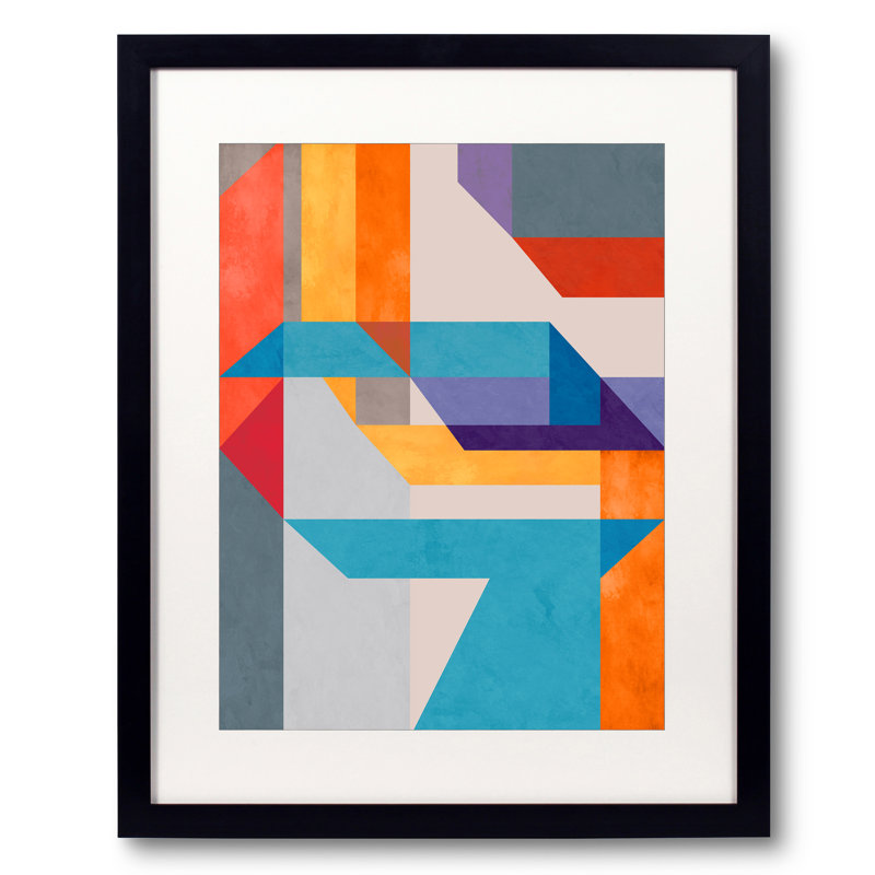 Geometric Construction Print by Angel Estevez, Black Framed Paper, 20" H x 16" W