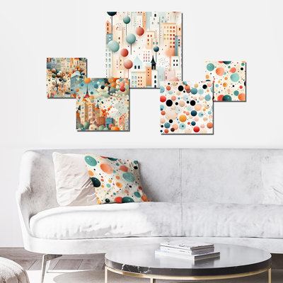 Costilla - Ensemble de 5 décorations murales à pois