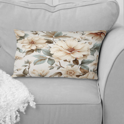  Floral Polyester Throw Pillow