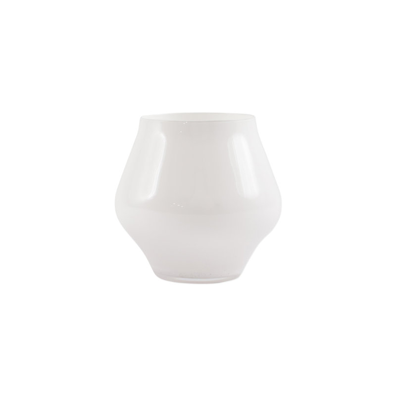 Contessa Handmade Stemless Wine Glass, White