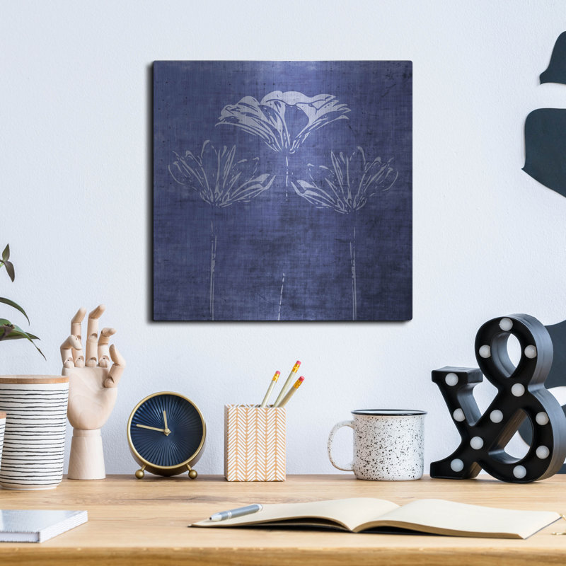 «Indigo Wild Flowers» par Linda Woods, H 12 po x l 12 po
