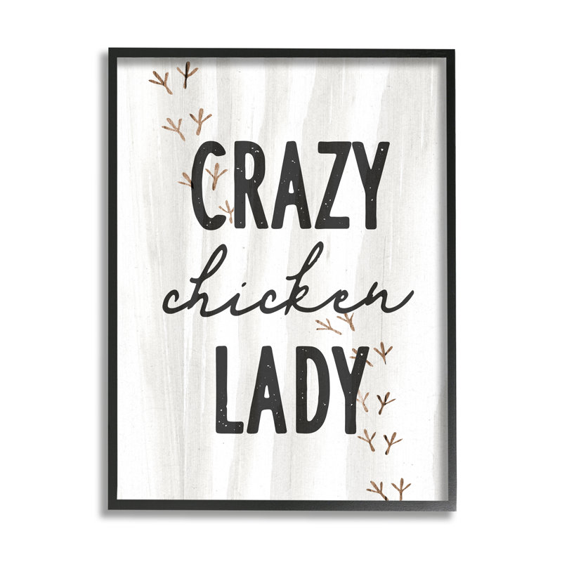 Crazy Chicken Lady Country, Giclée encadrée noir minuit, H 14 po x l 11 po x P 1,5 po