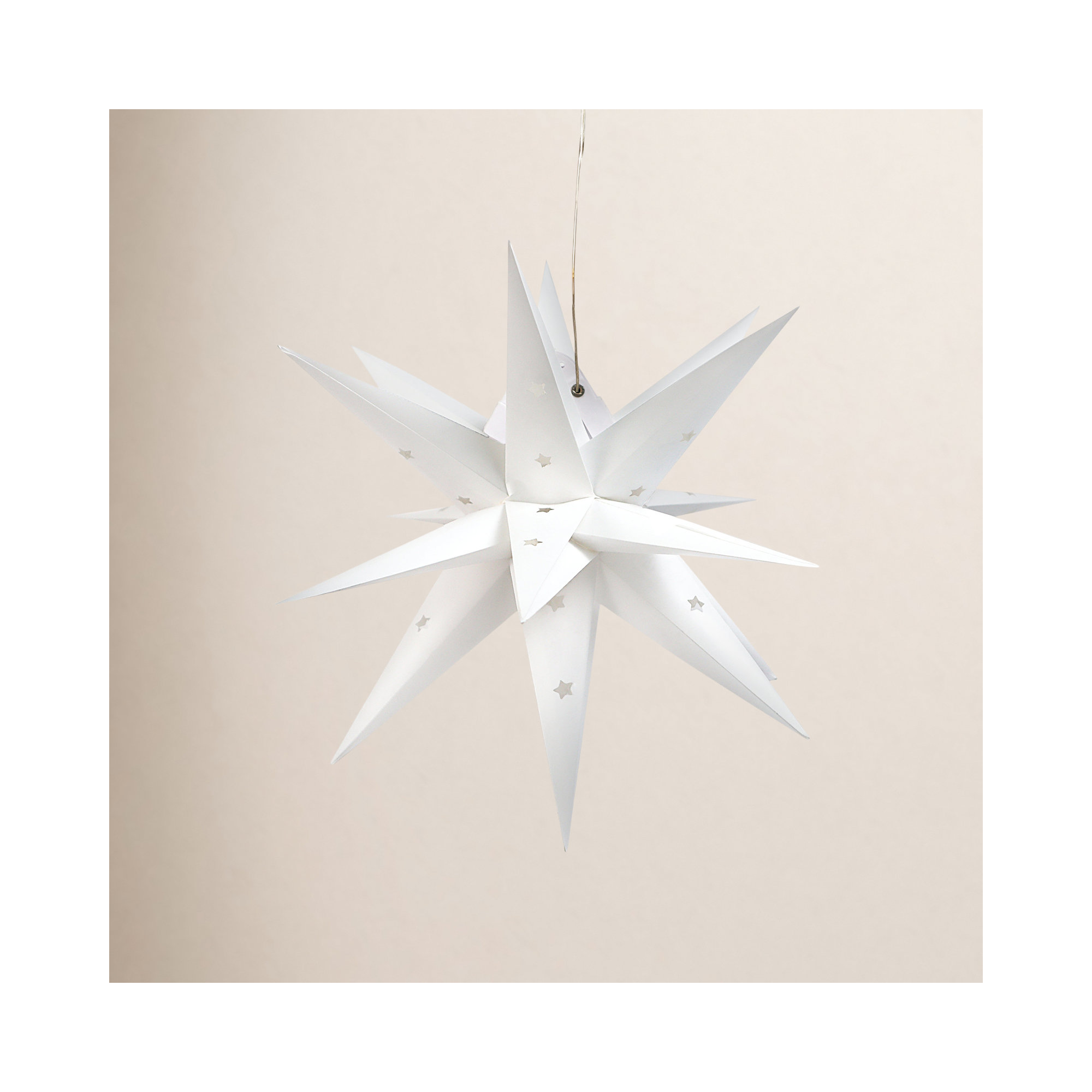 Moravian Star Led Lights 14"/17" Dia. Foldable Lantern Waterproof for Home Tree Party Decoration, 13.7" H x 13.7" W x 13.7" D