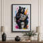 Colour Splash Reading Bear Bathroom Humour Artwork, Bathroom Pictures, Framed Canvas Giclee Print Wall Art-132063452-132063459