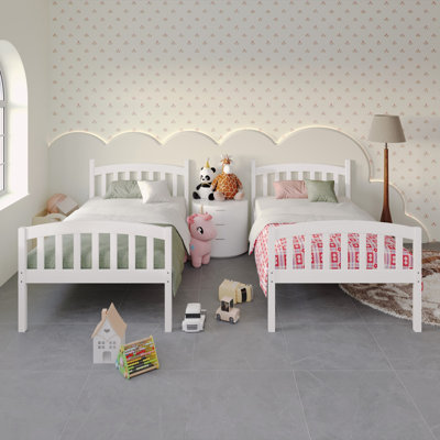 Jeeven Kids Twin Over Twin Bunk Bed