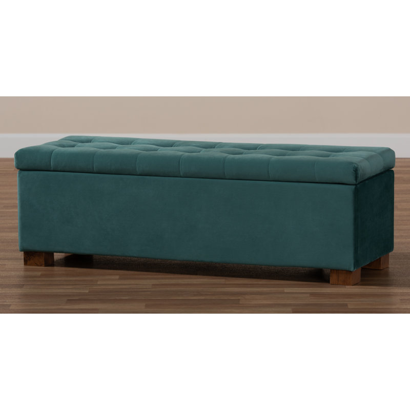 Mesina Upholstered Ottoman, Teal Blue