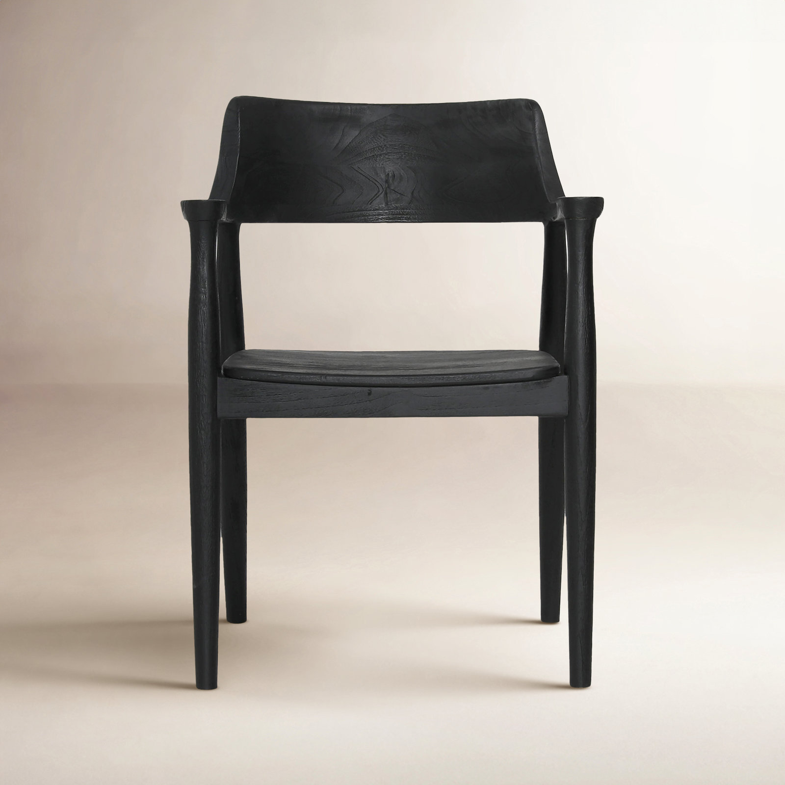 Delevan Teak Dining Chair, Black