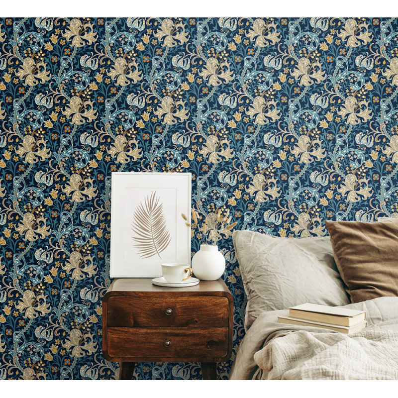 Padstow 10m x 50cm Wallpaper Roll, Navy Blue