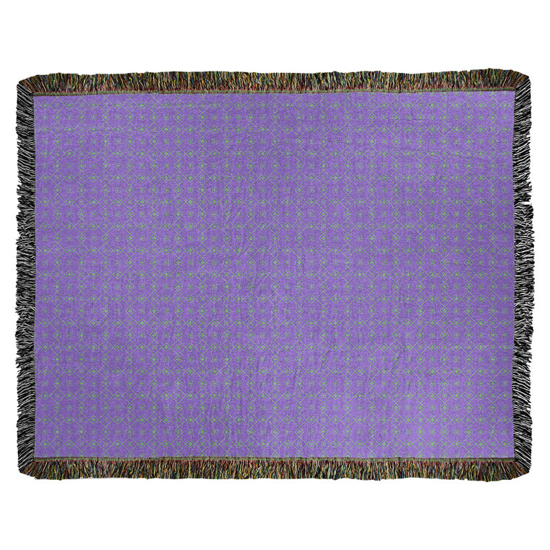 Couverture en coton tissé Katelyn Elizabeth, l 37 po x L 52 po, Mauve / Vert