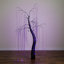 7Ft. Pre-Lit Artificial Halloween Black Willow Tree With 600 Purple And Orange Dual Color LED Lights-1430550661