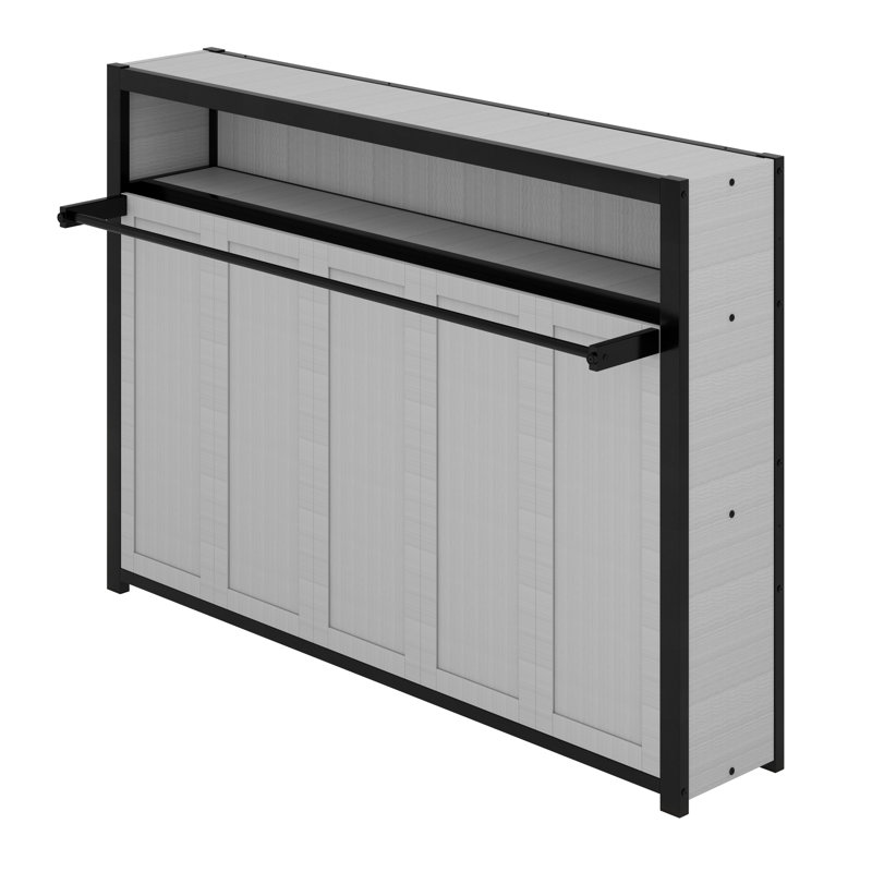 Lit escamotable avec tablettes, lit escamotable en métal au design pliable et peu encombrant