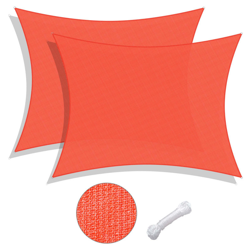 Ensemble de 2 auvent pour voiles d'ombrage en PEHD et blocs UV 97% Yescom, Rouge