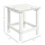Table d'appoint carrée de 38 cm (15 po) pour terrasse, véranda, piscine ou balcon. Structure robuste et fiable, capacité de 50 kg (110 lb), couleur blanche, résistante aux intempéries.