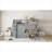 Solid Wood Classic Gray Full Size Platform Loft Bed With Integrated Storage, Desk And Wardrobe For Kids And Teens