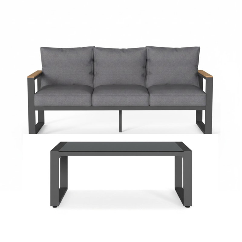 Ensemble de canapé d'extérieur 2 pièces 3 pièces, Gris