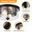 10.6 In. 2-Light Black Flush Mount With Seeded Glass Shade (Set Of 2)