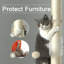 Poteau à griffes en sisal 32 po pour chat avec boule suspendue et brosse auto-massante à griffer vertical pour chats d'intérieur et chatons (32 pouces)-1810227952