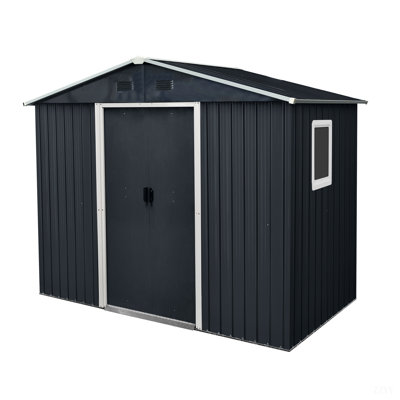 8Ft X 4Ft Outdoor Metal Storage Shed Backyard, Patio, Lawn