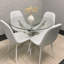 Maya Round Glass Dining Table with 4 Gem Chairs Chrome Finish-1664413937