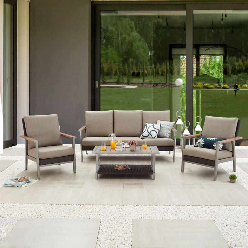 Bertolde 5 - Person Patio Conversation Set with Cushions