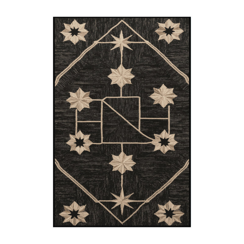 Tapis noir lavable à la machine, Rectangulaire 3 pi x 5 pi