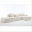 Canapé modulaire, salon modulaire en L minimaliste moderne faisant face à la droite | Beige | Polyester-1497899679-1497899618