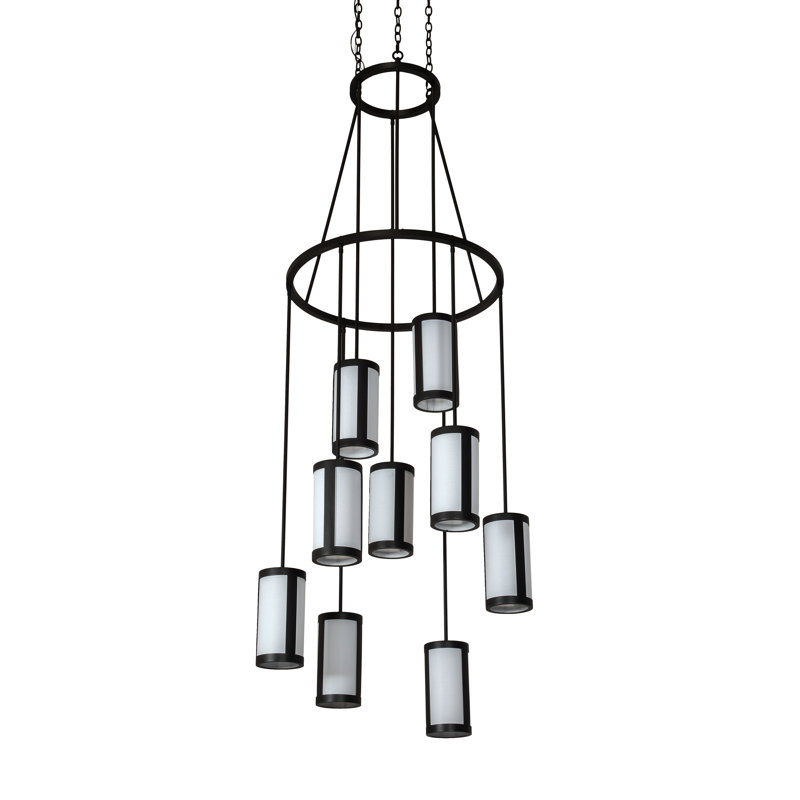9 - Light Dimmable Cylinder Chandelier