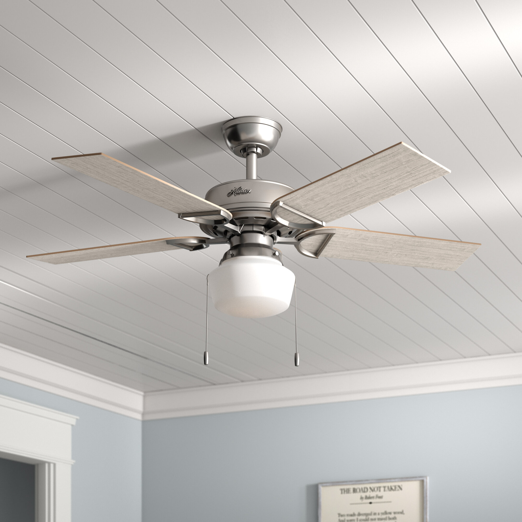Hunter 52 in. Viola Ceiling Fan with Light (Brushed Nickel) 53419