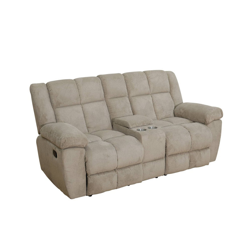 Causeuse inclinable en velours côtelé beige