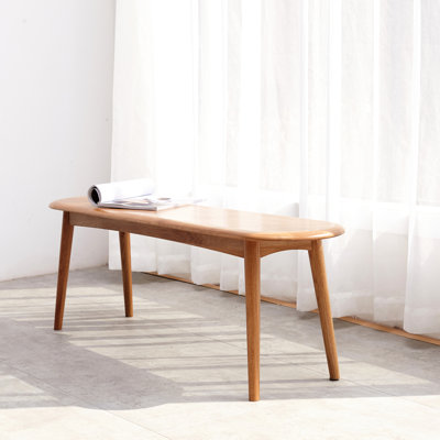 Mobilier de salon en bois de chêne massif - banc demi-rond et chambre à coucher élégante demi-ronde