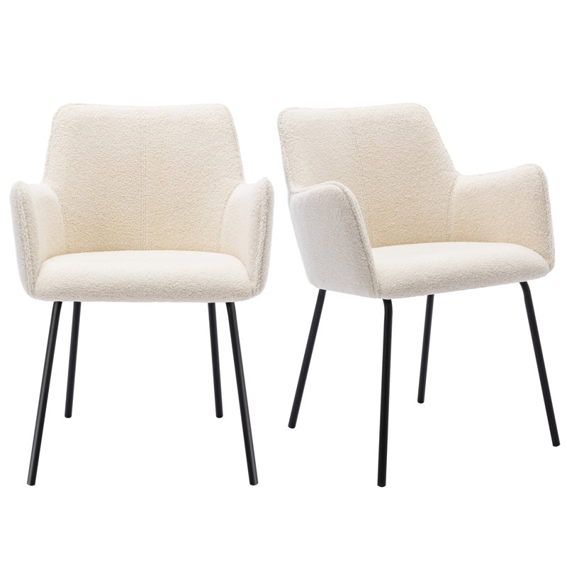 Lovetro Upholstered Dining Chair, Teddy Beige