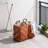 Vintage American Handwoven Leather Laundry Basket, Multi-Purpose Storage Bin, Durable Waterproof Material For Home Organization