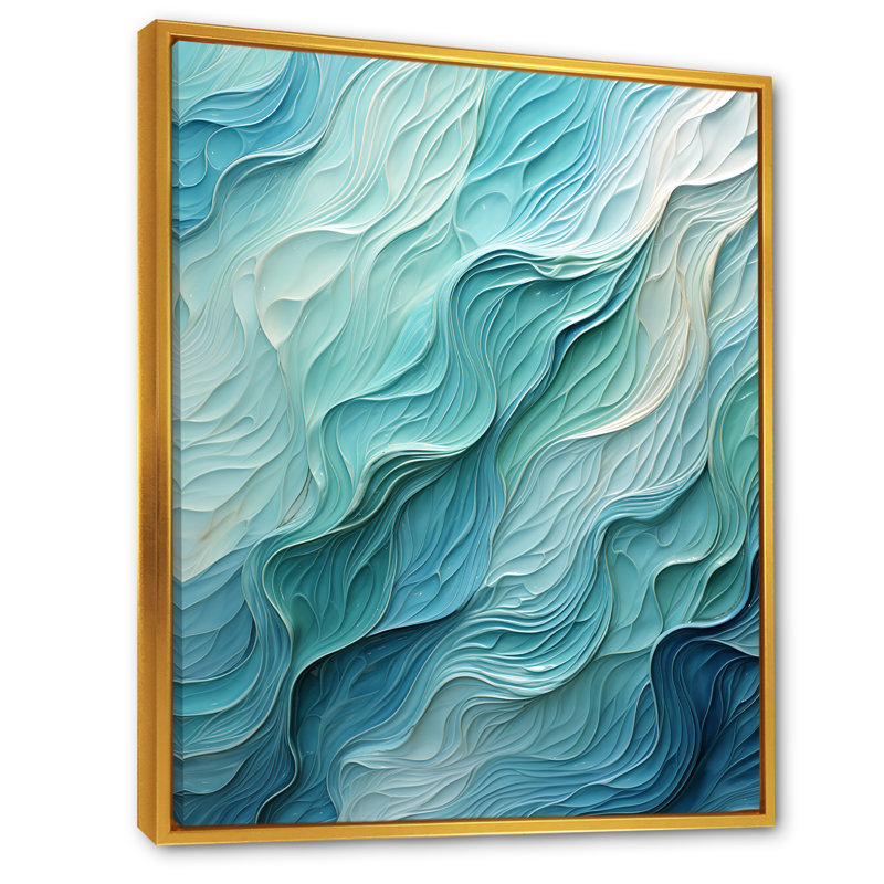 Procter - Abstract Spirals, art mural, H 20 po x l 12 po x P 1 po, Toile avec cadre flottant or