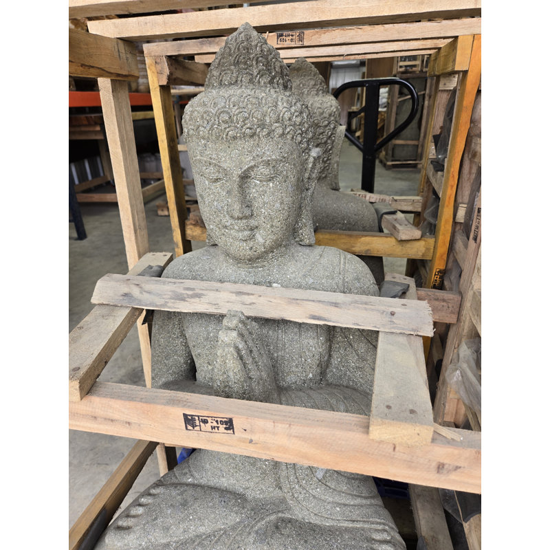 Bouddha assis en pierre de lave Jasamine