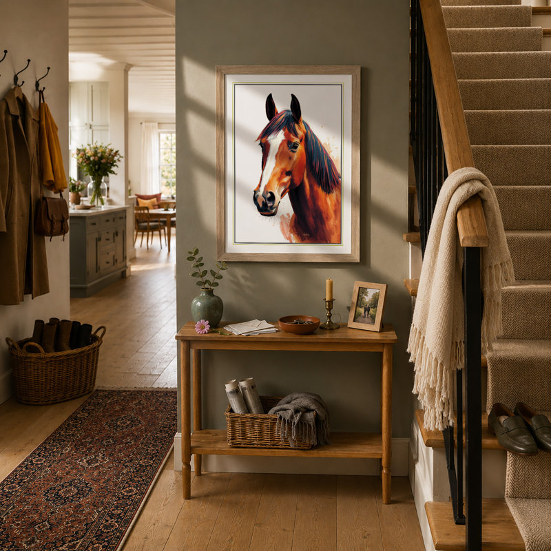 Noble Steed Modern - Framed Print, A1 - 84.1 x 59.4 cm, Oak