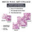 Collages abstraits roses sur fond rose - Collages abstraits carrés, ensemble d'art mural