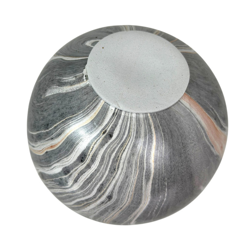 Décoration de table composée de 3 sphères en céramique gris marbré de style moderne, hauteur 8,9 cm (3,5 pouces).