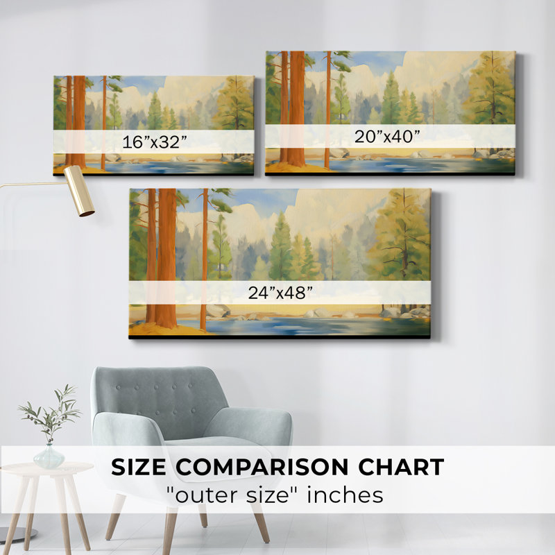 Série paysage - Liv - Toile tendue avec châssis - Prêt à accrocher, H 16 po x l 32 po
