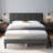 Platform Bed Frame with Upholstered Adjustable Headboard, No Box Spring Needed-1856418863-1856418862