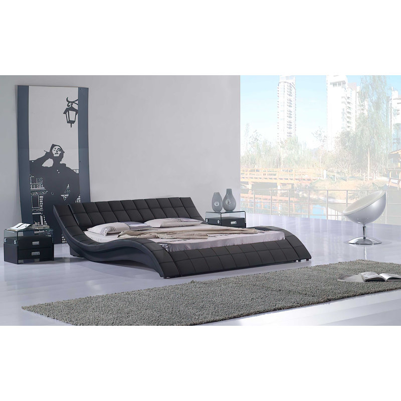 Lucrezio Upholstered Bed, King, Black