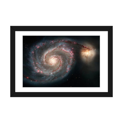 «The Whirlpool Galaxy (M51) And Companion Galaxy» par Stocktrek Images, impression sur toile tendue