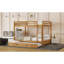 Lit superposé en bois de taille grand avec lit gigogne escamotable, matériau en pin, maximise l'espace de la chambre à coucher, fabrication de lattes solides, peu encombrant pour des garde-corps limités-1905658316